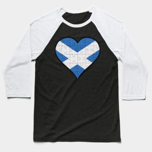 Scottish Jigsaw Puzzle Heart Design - Gift for Scottish With Scotland Roots Baseball T-Shirt